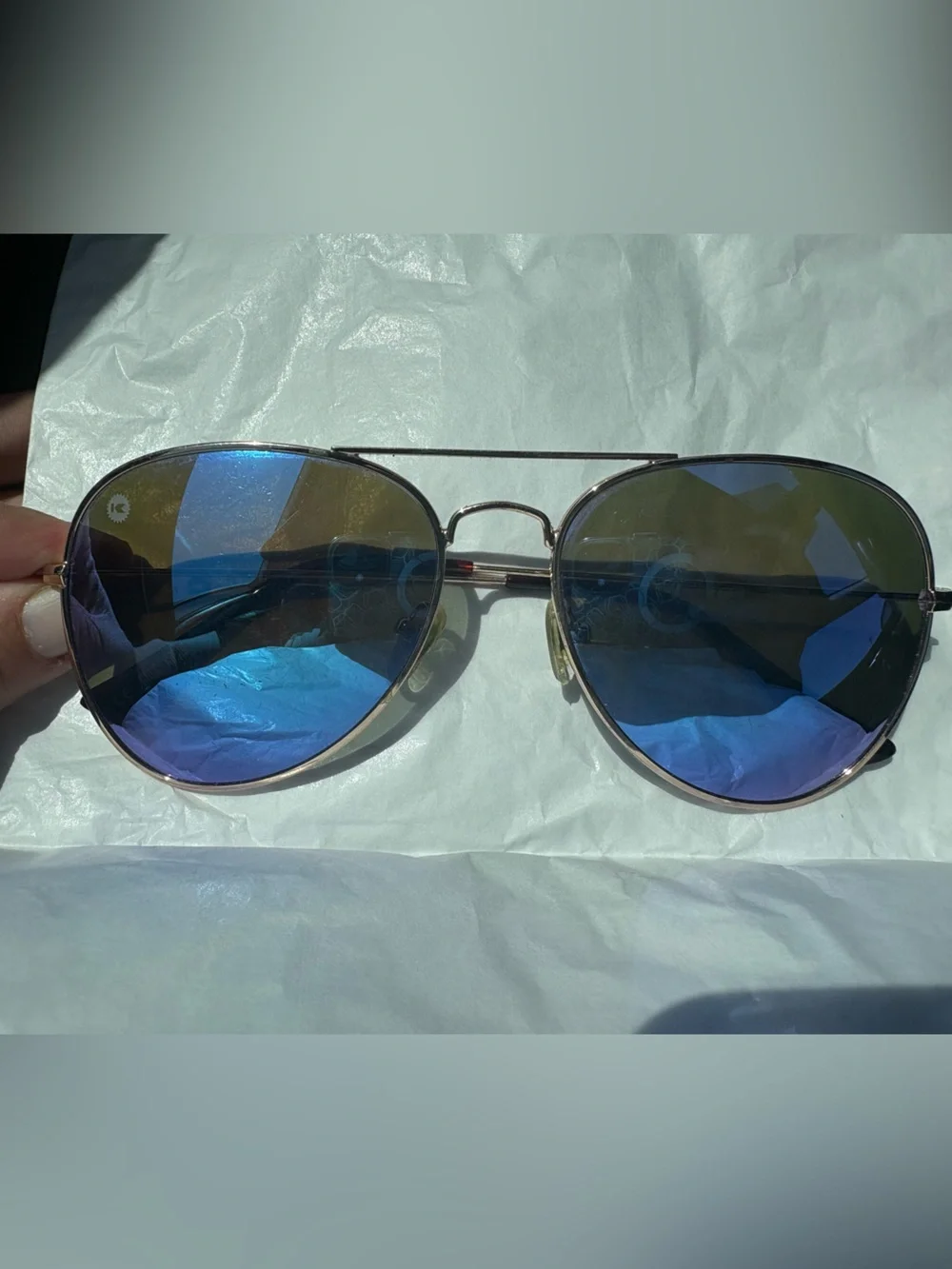 Knockaround Mile Highs Polarized Blue Mirror Aviator Sunglasses